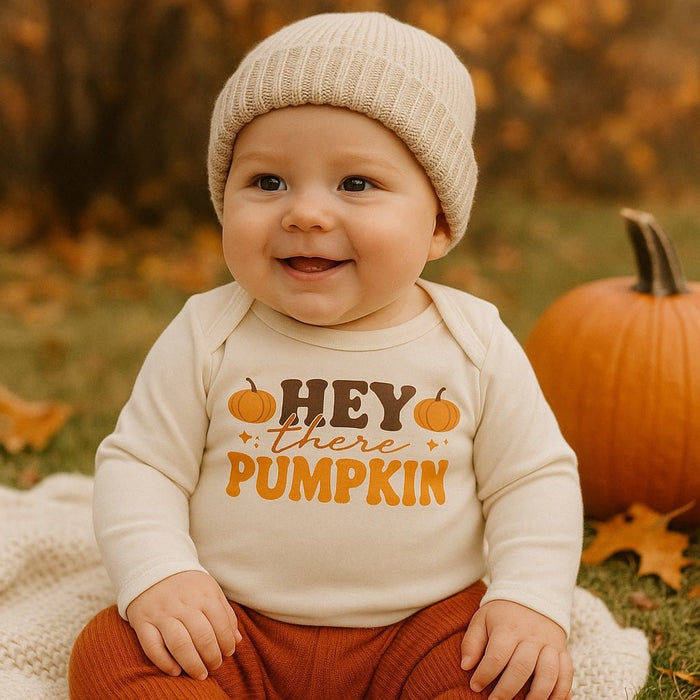 Baby graphic bodysuit | hey there pumpkin (long sleeve) finn + emma