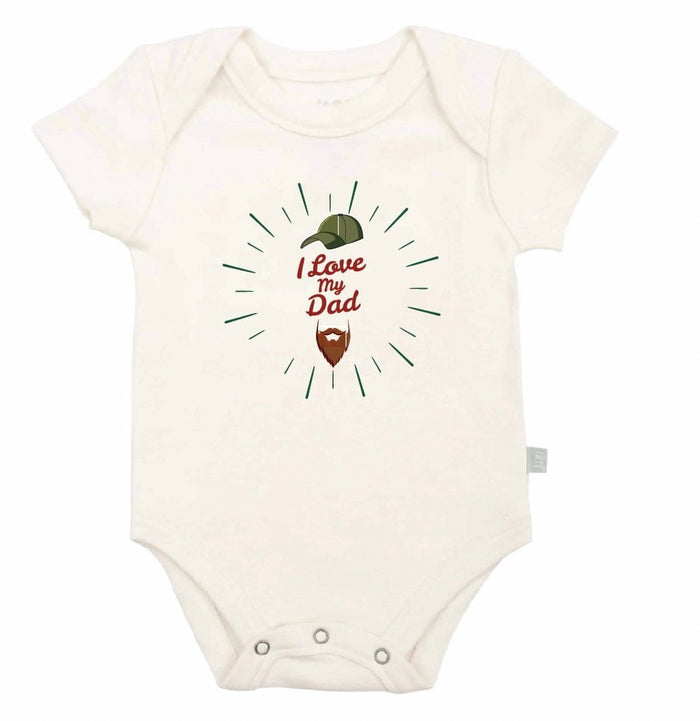 Baby graphic bodysuit | love dad beard finn + emma
