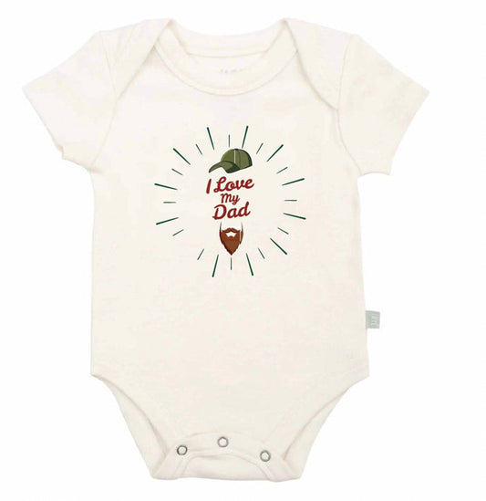 Baby graphic bodysuit | love dad beard finn + emma
