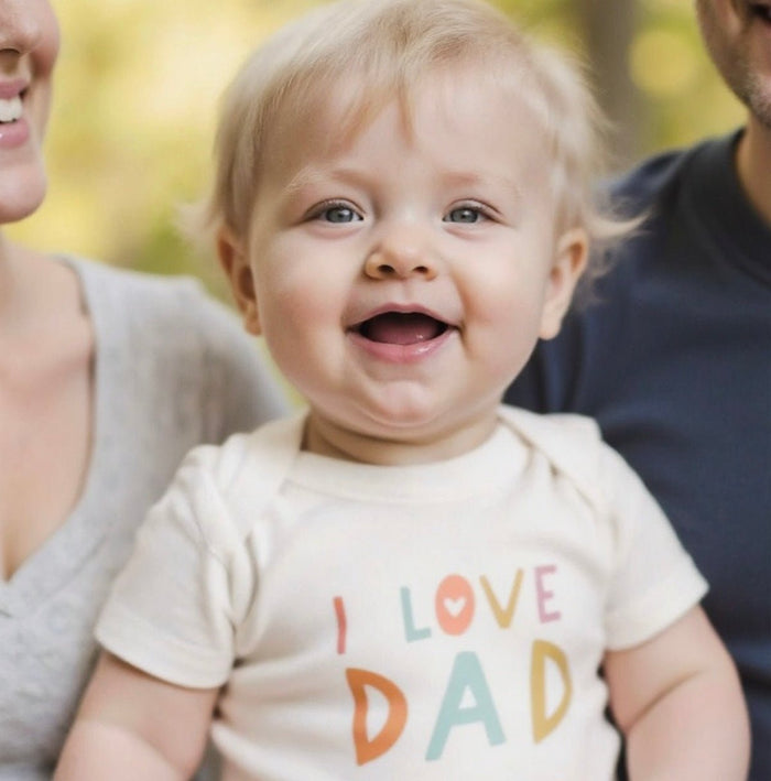 Baby graphic bodysuit | love dad finn + emma