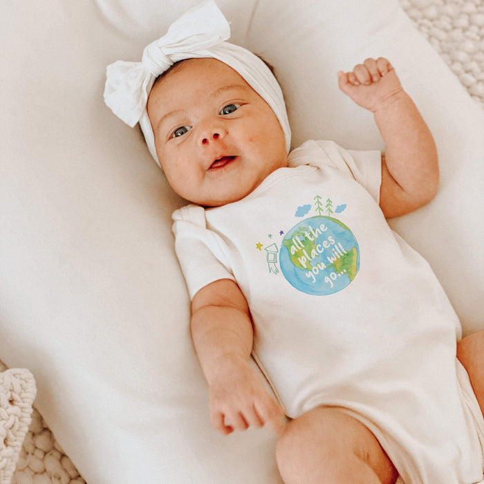 Baby graphic bodysuit | places you will go finn + emma