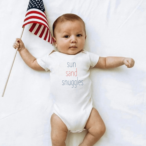 Baby graphic bodysuit | sun sand snuggles finn + emma
