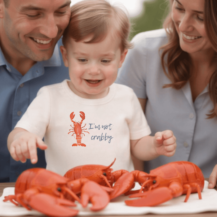 Baby graphic tee | Im not crabby finn + emma