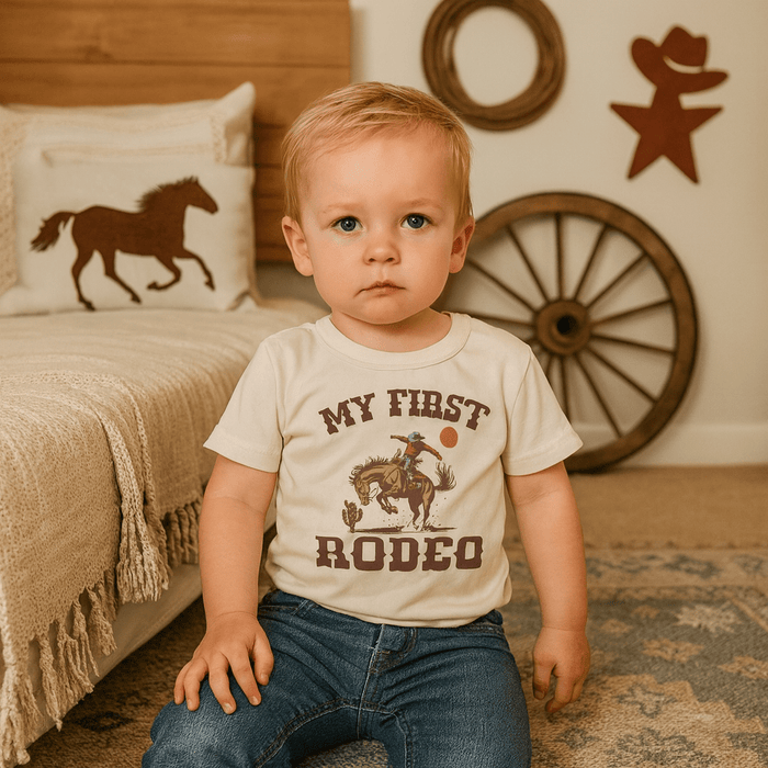 Baby graphic tee | my first rodeo finn + emma