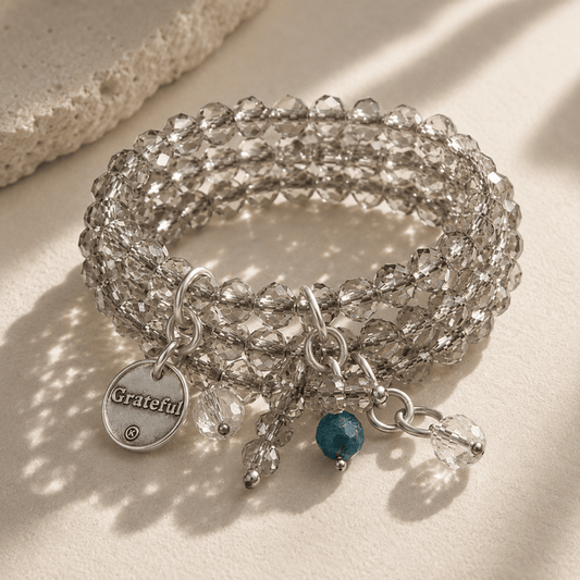 Grateful Crystal Boho Wrap Bracelet/Necklace