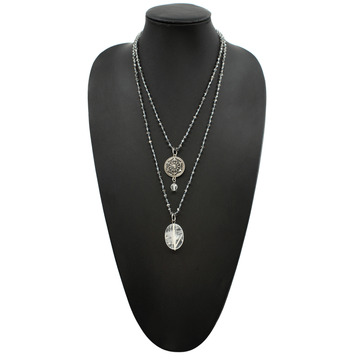 Grateful Thankful Blessed Mandala Bloom Necklace