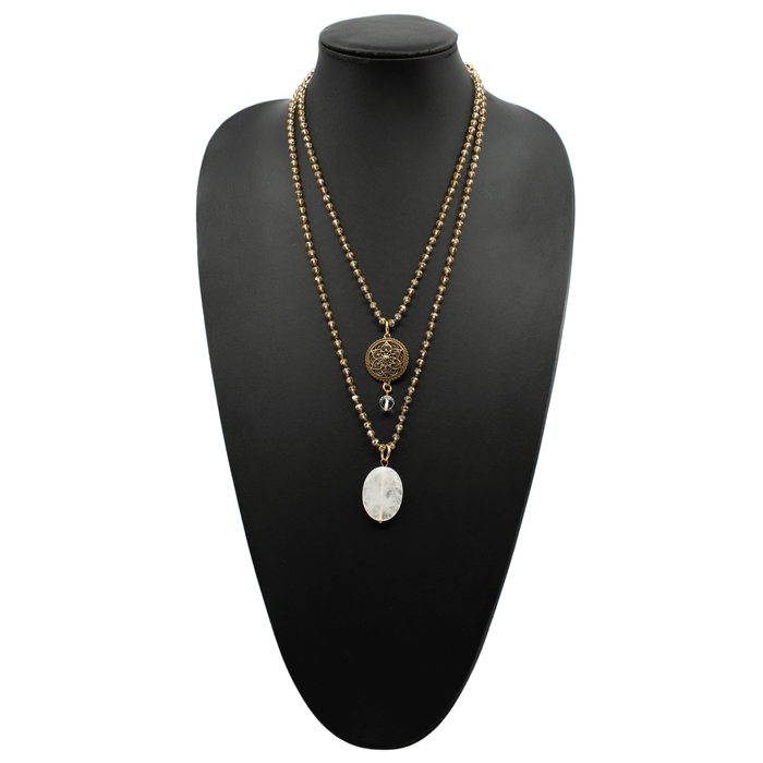 Grateful Thankful Blessed Mandala Bloom Necklace