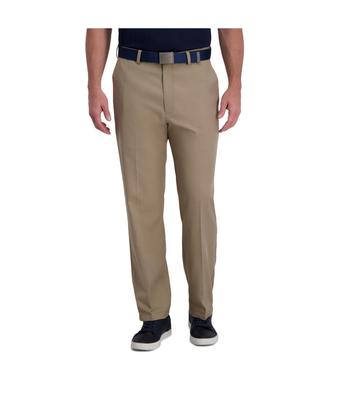 Haggar Men's Cool Right Performance Flex Classic Fit Pant Khaki Heather
