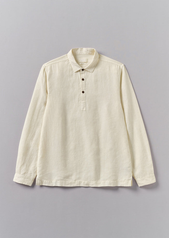 Half Placket Linen Shirt | Parchment