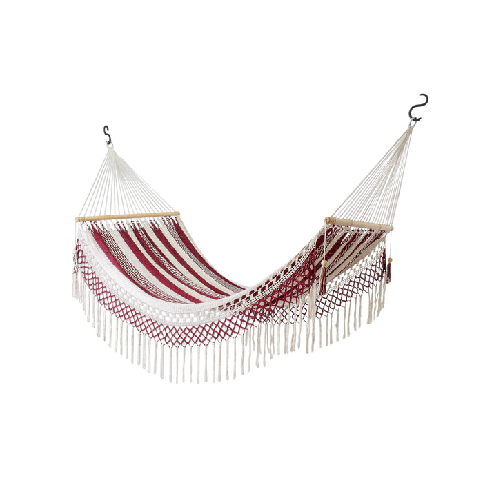 Handmade Cotton Hammock (Single), 'Crimson Dream'