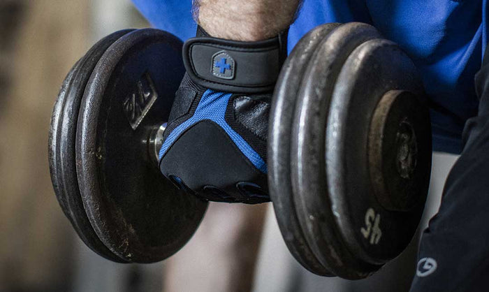 Harbinger Men Training Grip Gloves - Black / Blue