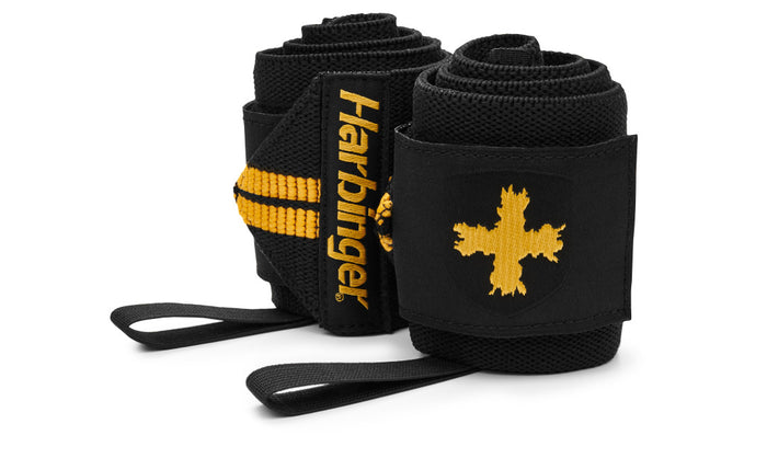 Harbinger Red Line Thumb Loop Wrist Wraps 18" - Gold/Black