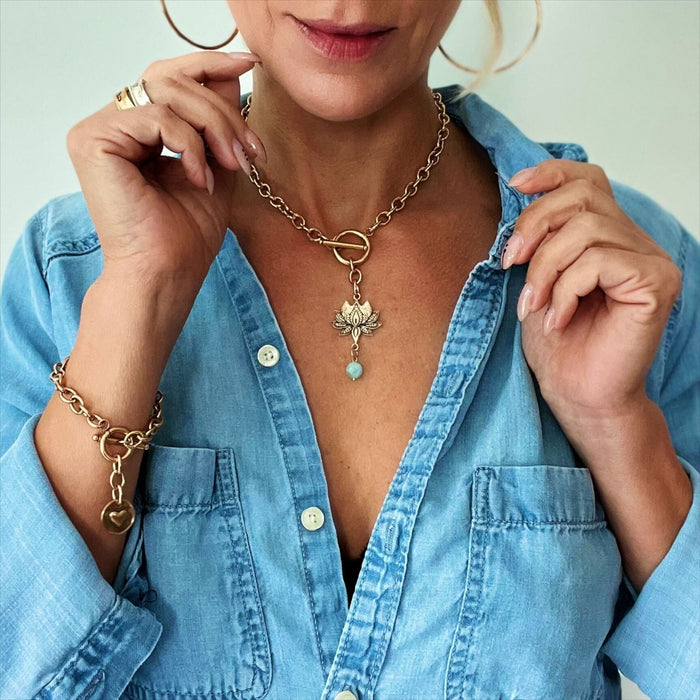 Have Faith Lotus Choker Necklace
