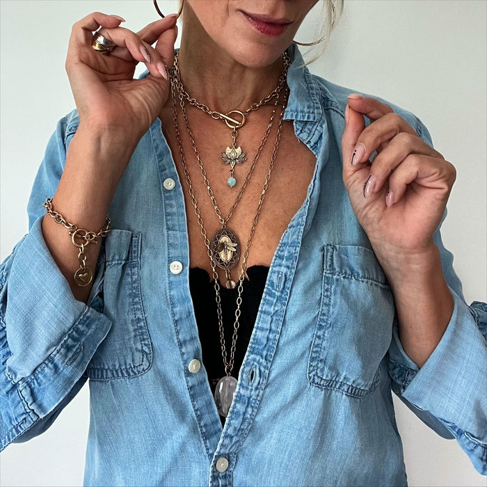 Have Faith Lotus Choker Necklace
