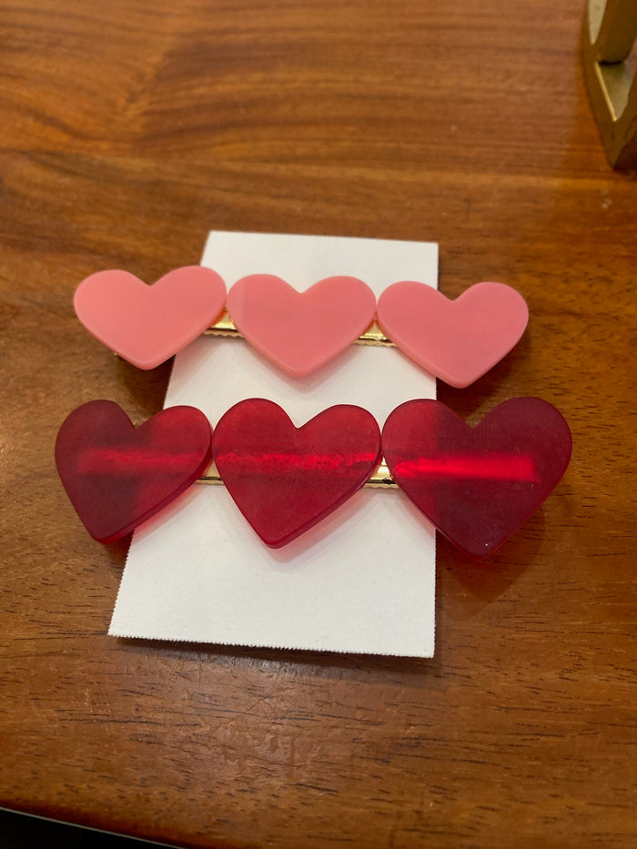 Heart Hair Clip Set