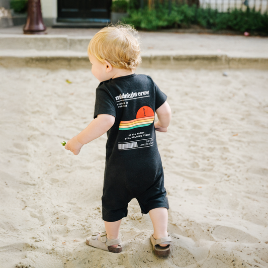 Hemp Baby Short Sleeve Romper - No Sleep Club