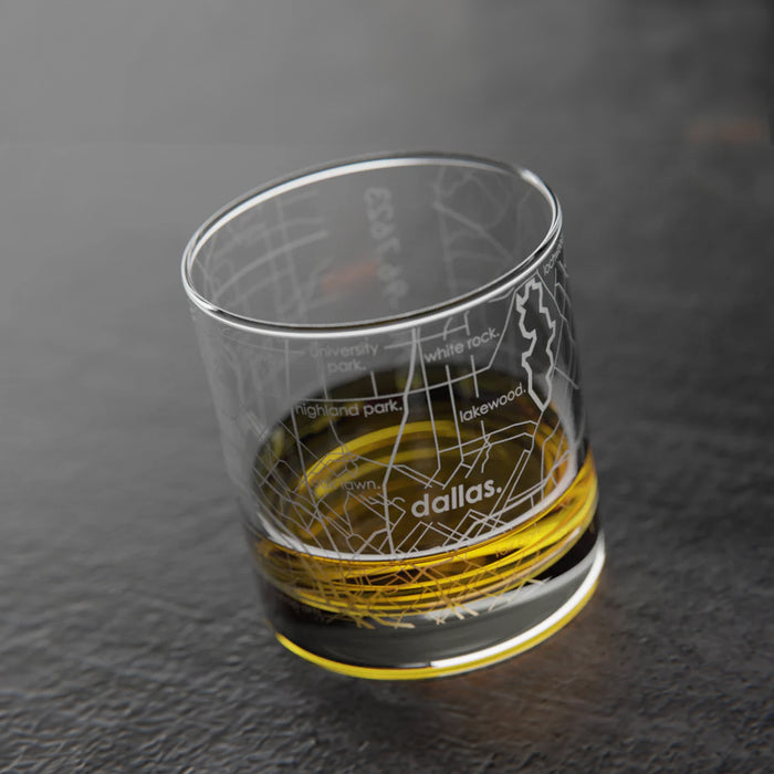 Home Town Maps Rocks Glass - Set of 2