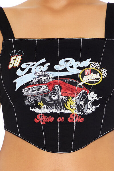 Hot Rod Corset Crop Top