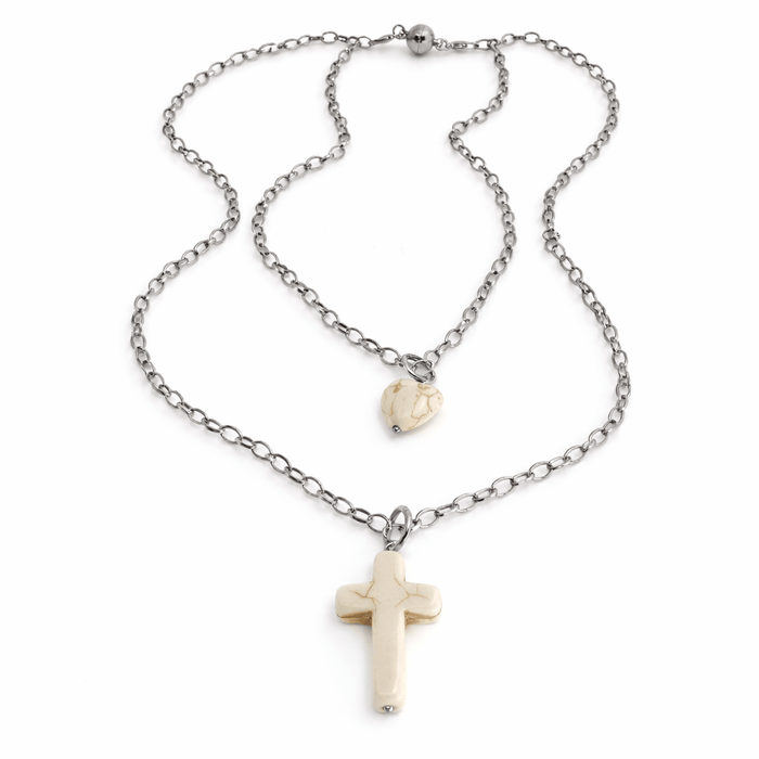 Silver / Off white howlite