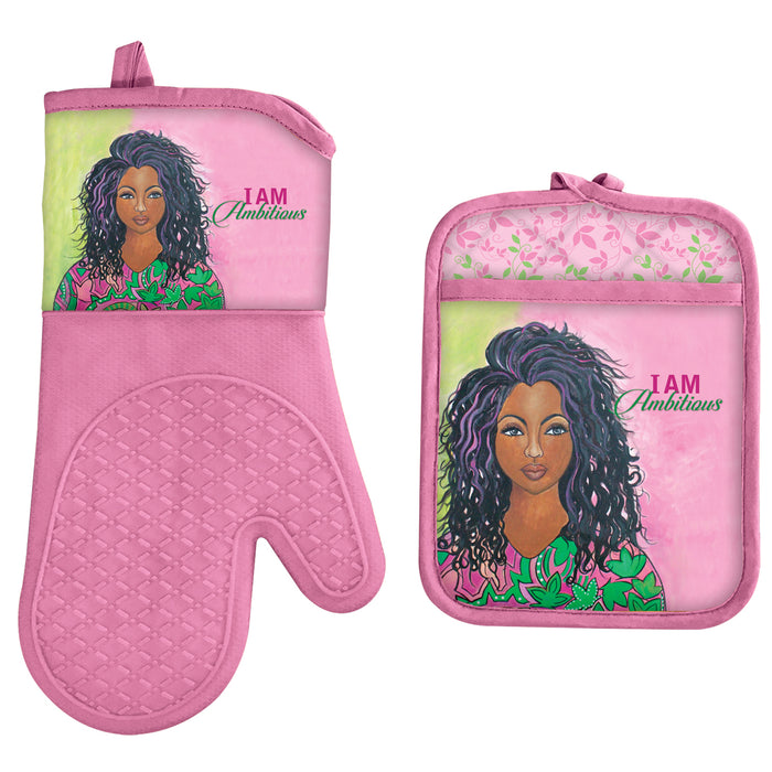 I Am Ambitious Oven Mitt/Pot Holder Set