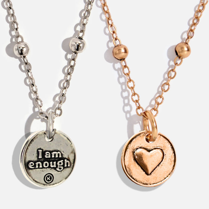 I Am Enough Heart Dainty Necklace