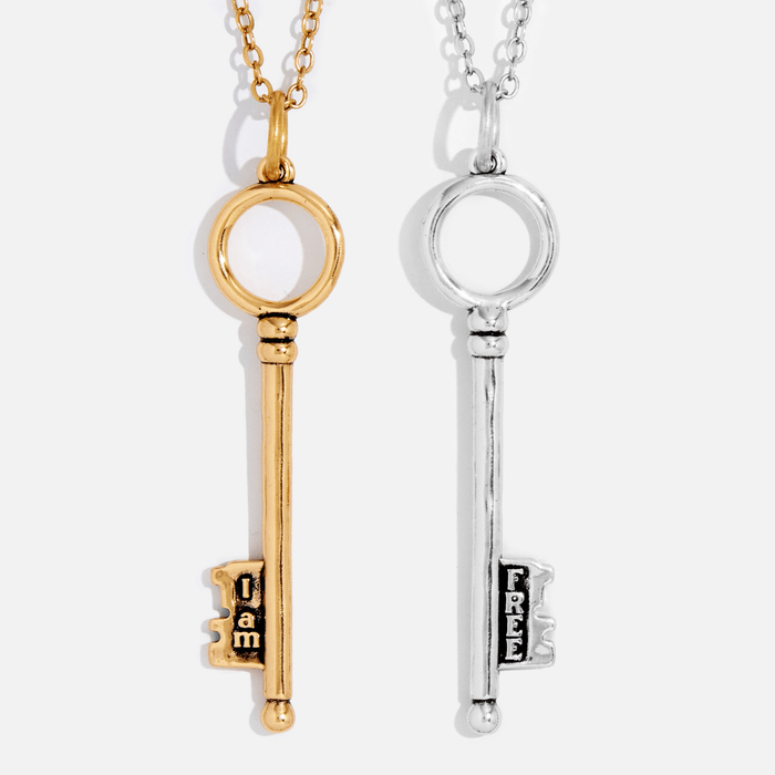 I Am Free Key Dainty Necklace