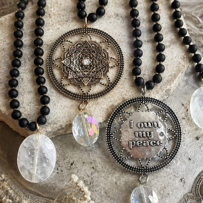 I Own My Peace Black Howlite Necklace