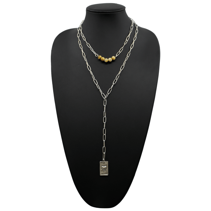 I Own My Peace Heart Lariat Necklace