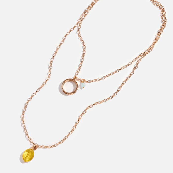 Antique Gold with Yellow Crystal