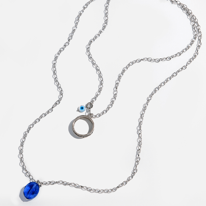 Silver with Blue Crystal