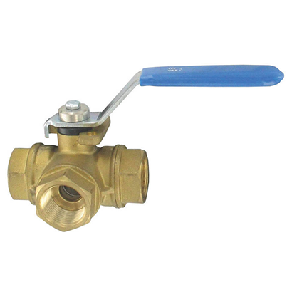 Industrial Grade 1" Brass 3 Way Ball Valve - Factory Direct Hose
