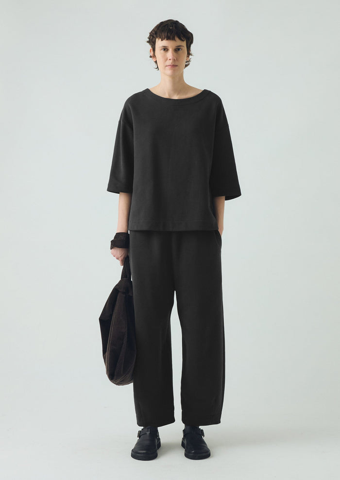 Jersey Barrel Leg Trousers | Black Pepper