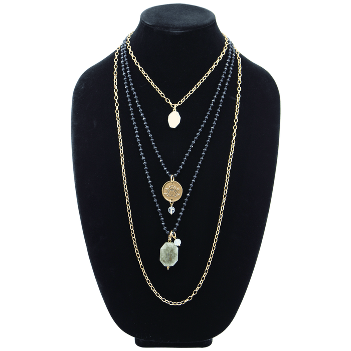 Antique Gold / Black Beads