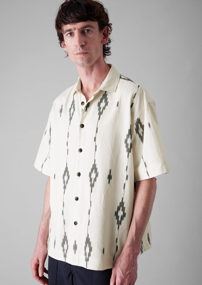 Kite Ikat Shirt | Navy/Ecru