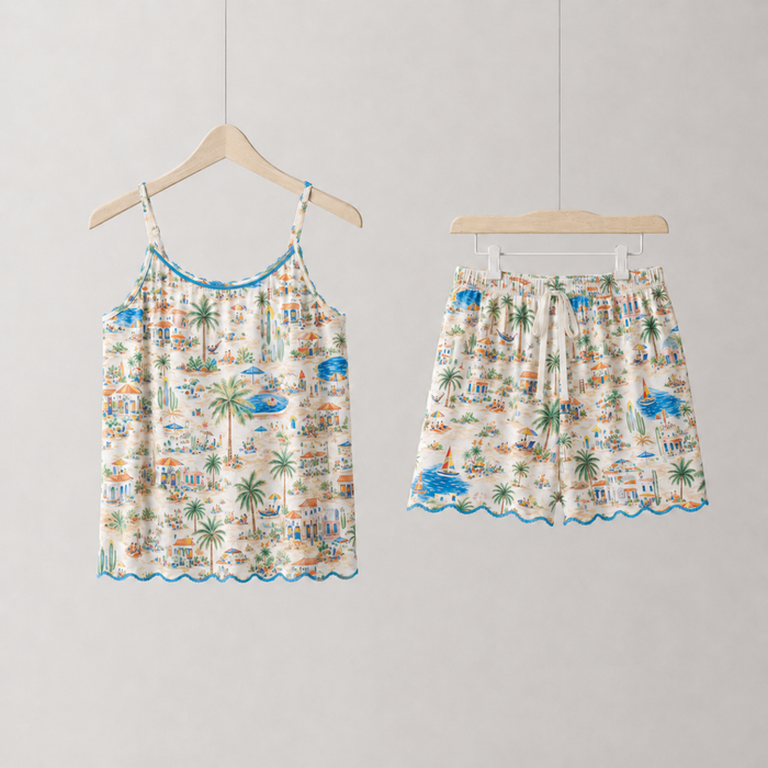 Ladies Pyjamas Set Coastal Town