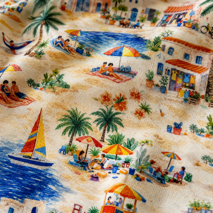 Ladies Pyjamas Set Coastal Town