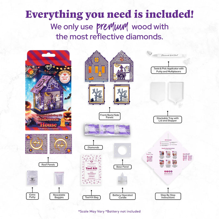LED 3D Halloween House - Diamond Art Club DIY Kit