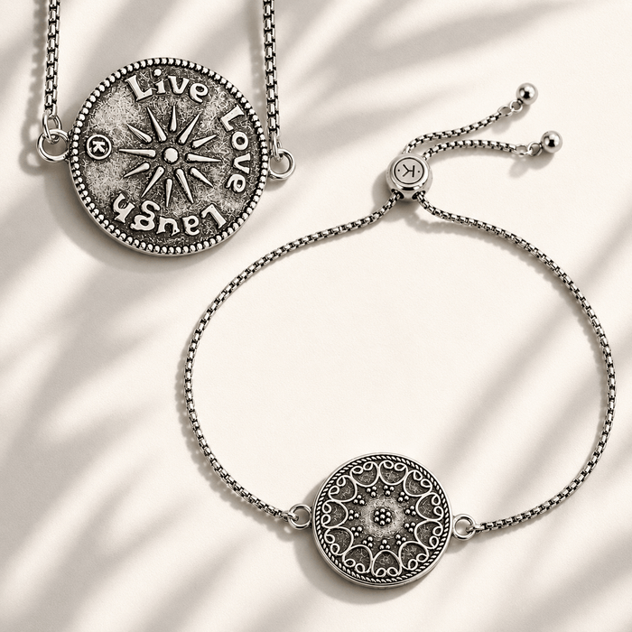 Live Love Laugh Mandala Adjustable Bracelet