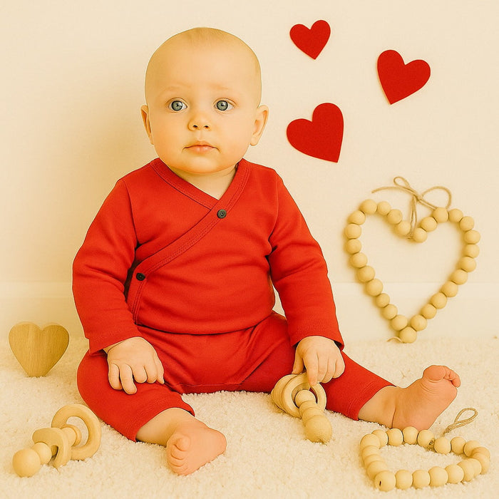 Baby long bodysuit | scarlet red finn + emma