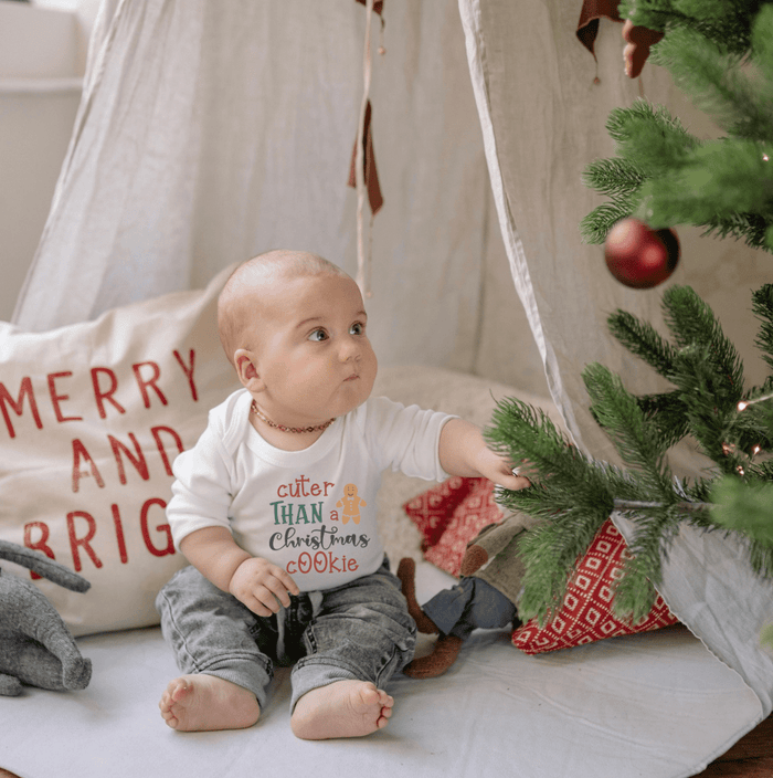 Baby long sleeve graphic bodysuit | christmas cookie finn + emma