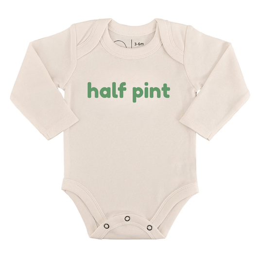 Baby long sleeve graphic bodysuit | half pint finn + emma