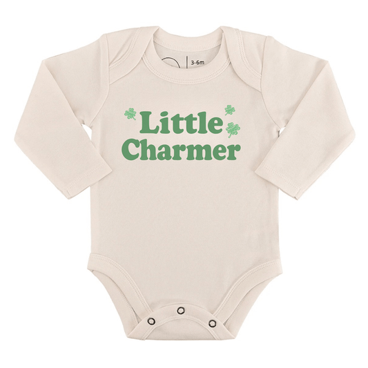 Baby long sleeve graphic bodysuit | little charmer finn + emma