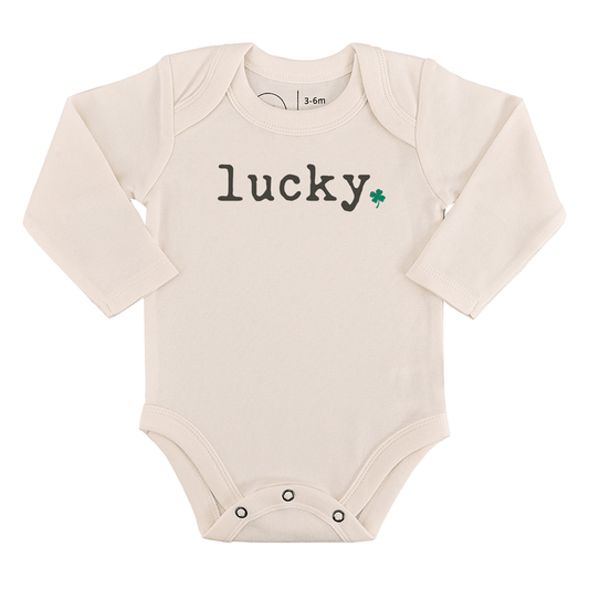 Baby long sleeve graphic bodysuit | lucky finn + emma