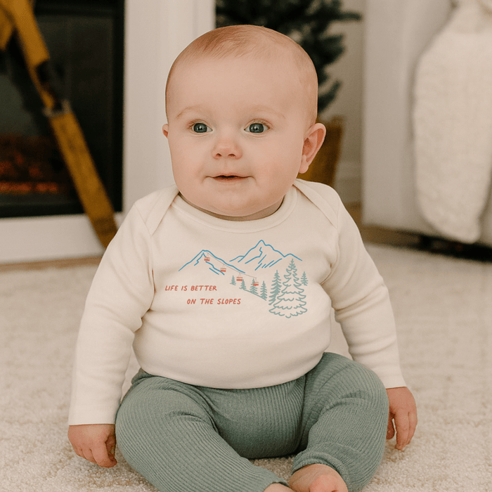 Baby long sleeve graphic bodysuit | on the slopes finn + emma