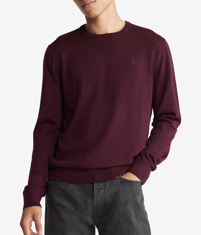 Long Sleeve Solid Extrafine Merino Crew 14Gg Red