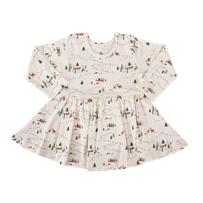 Baby long sleeve twirl dress | into the woods finn + emma