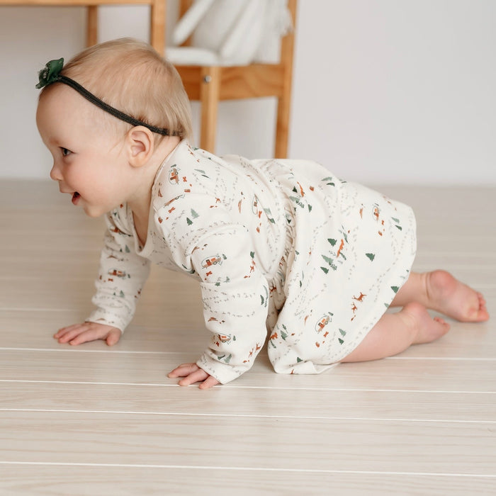 Baby long sleeve twirl dress | into the woods finn + emma