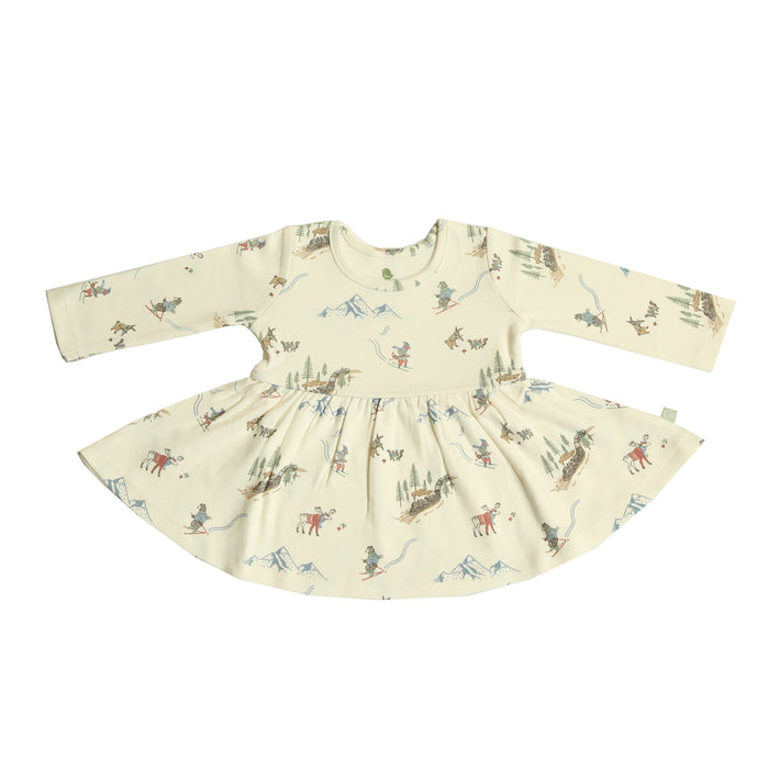Baby long sleeve twirl dress | mountain express finn + emma