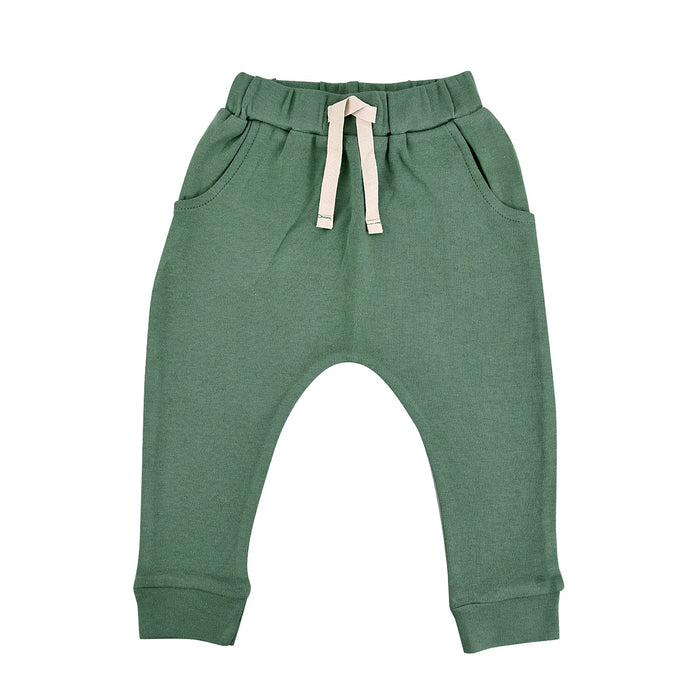 Baby lounge pants | basil green finn + emma