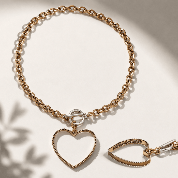 Love Always Open Heart Choker Necklace